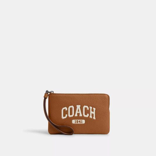 Coach Outlet Corner Zip Wristlet With Varsity