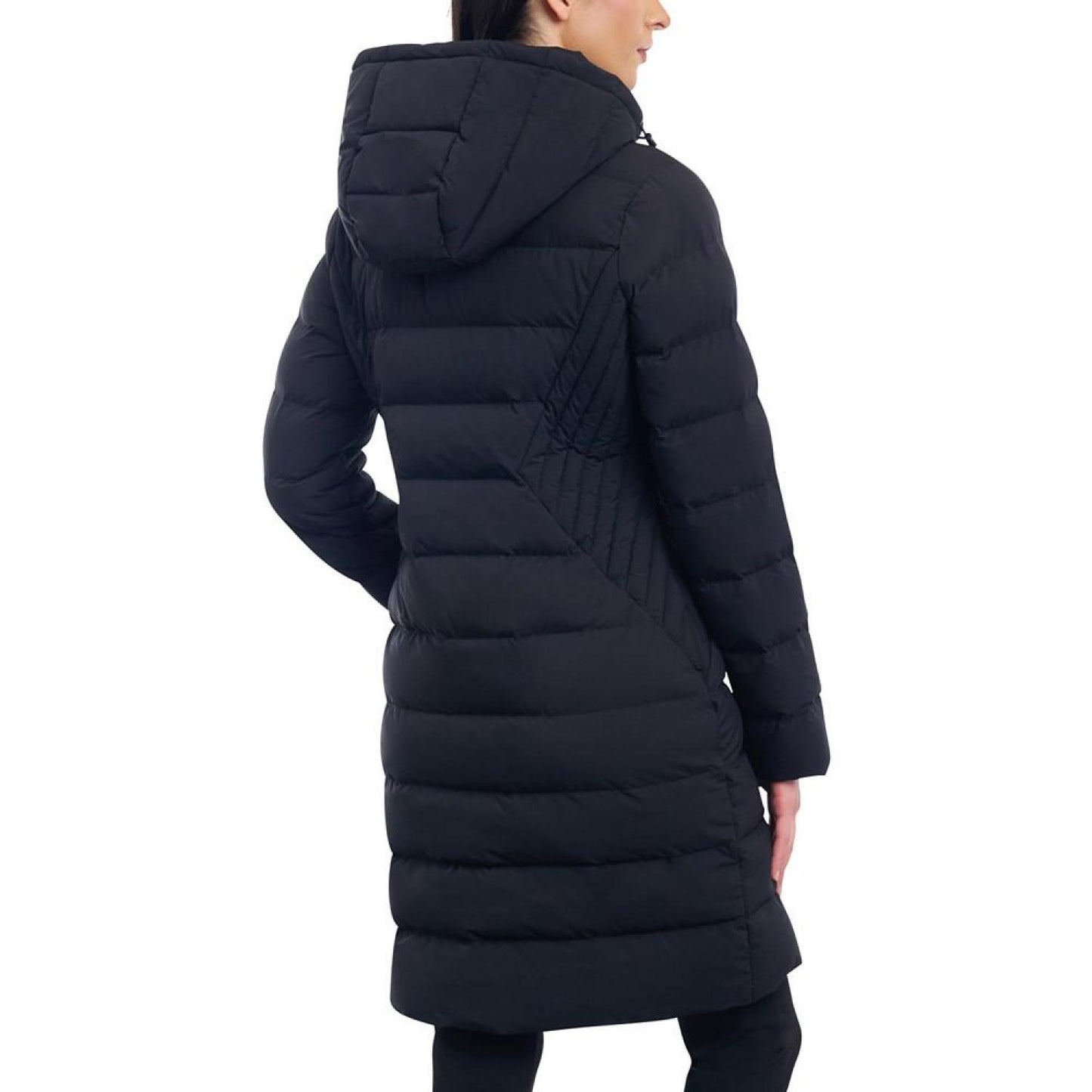 Women's Hooded Faux-Leather-Trim Puffer Coat