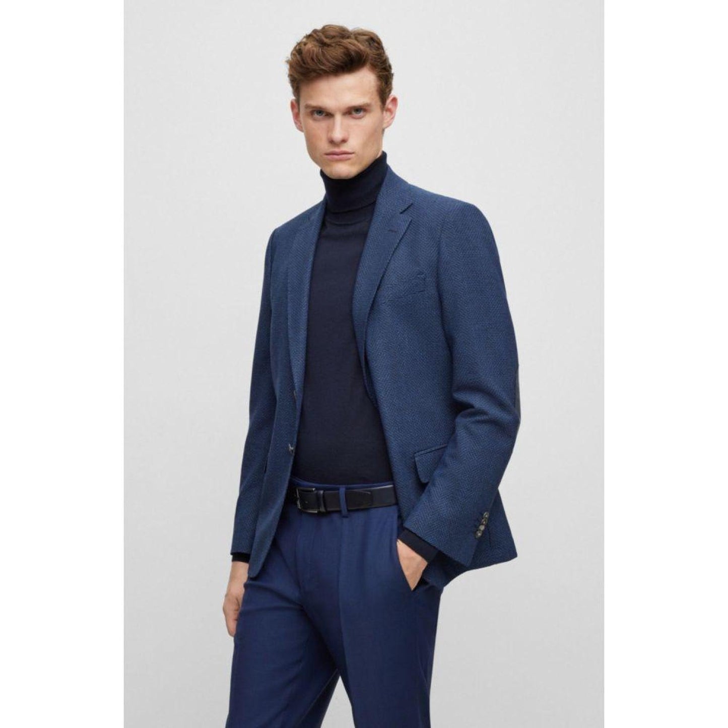 Slim-fit jacket in micro-pattern stretch cloth