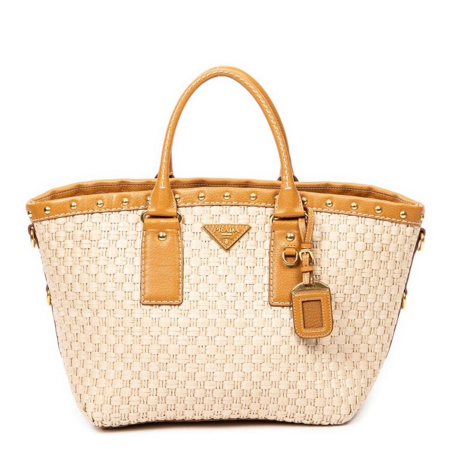 Studded Convertible Basket Tote