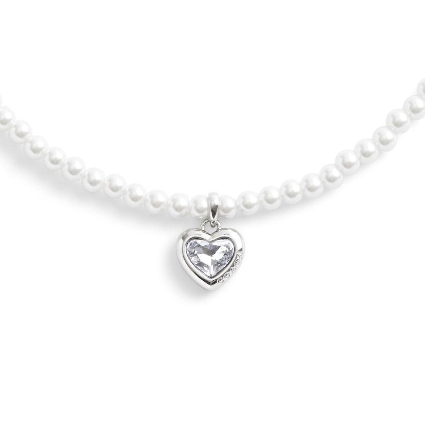 Stone Heart Pearl Choker Necklace