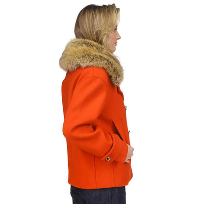 Women's Faux-Fur Collar Pea Coat