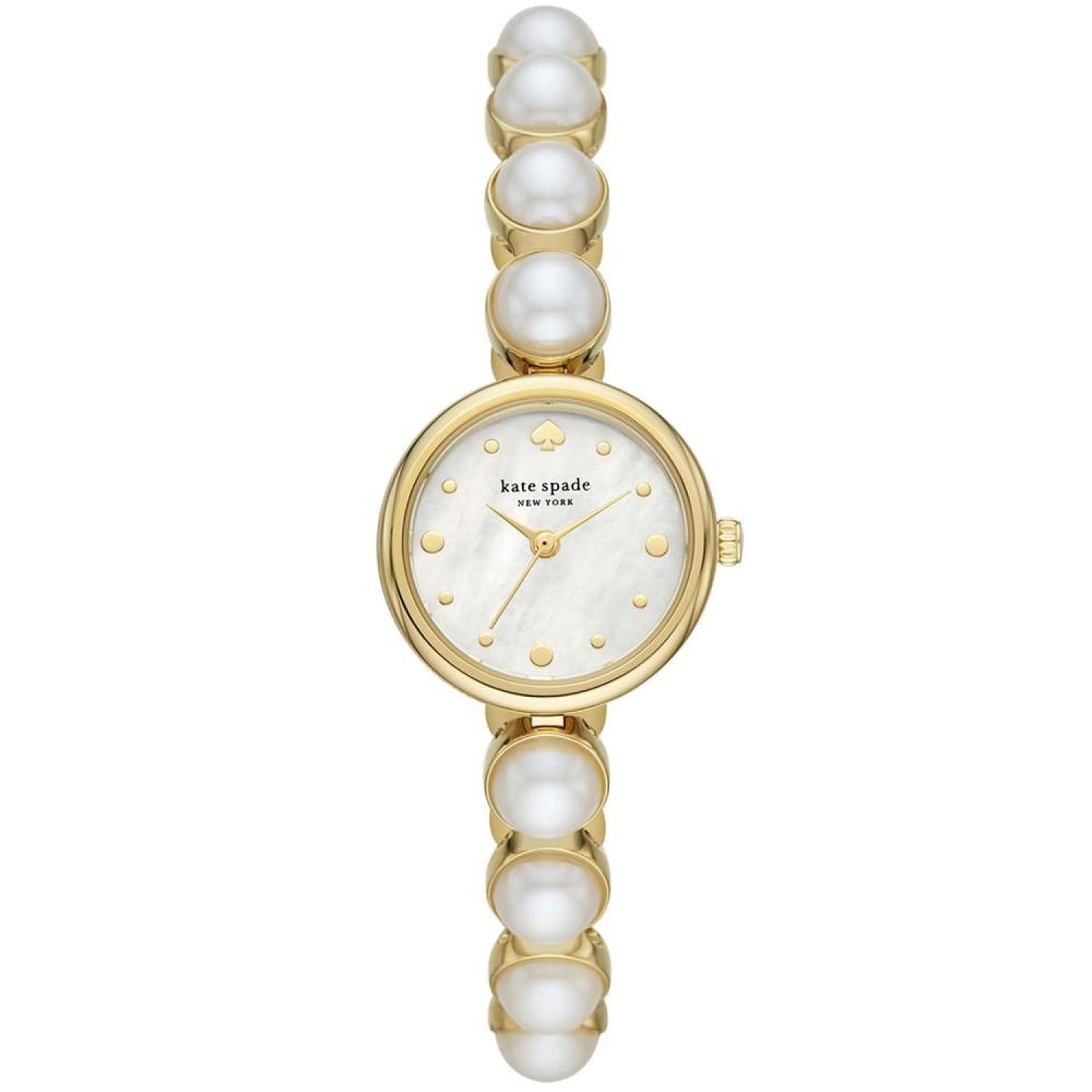 Monroe Gold-Tone Stainless Steel & Faux Pearl Bracelet Watch 24mm