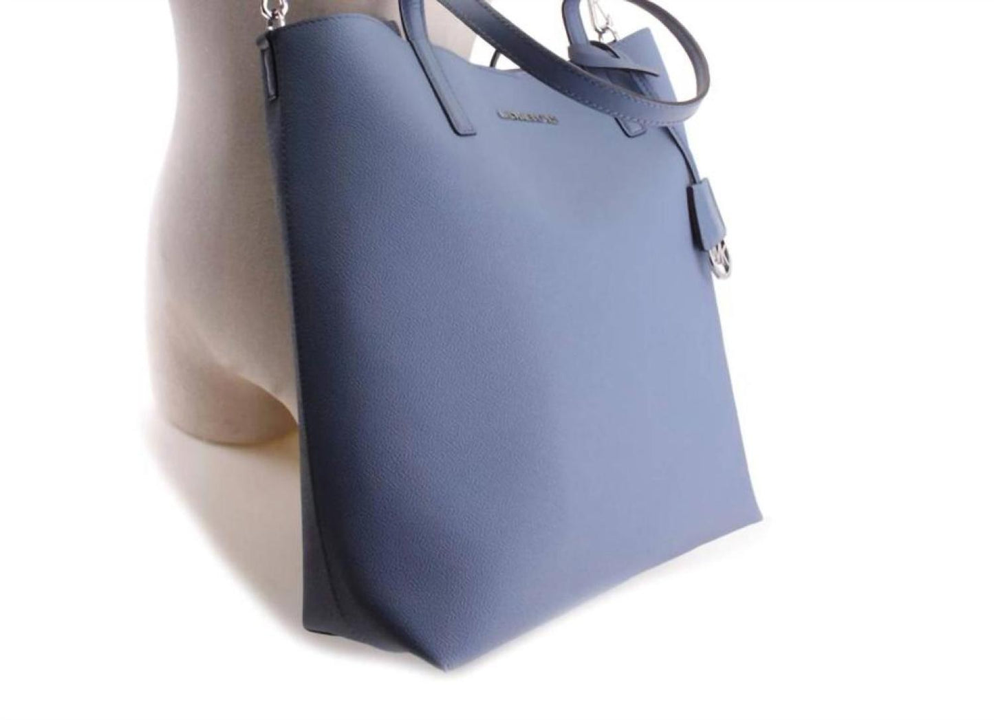 Hayley Leather Tote Bag In Denim/pale Blue