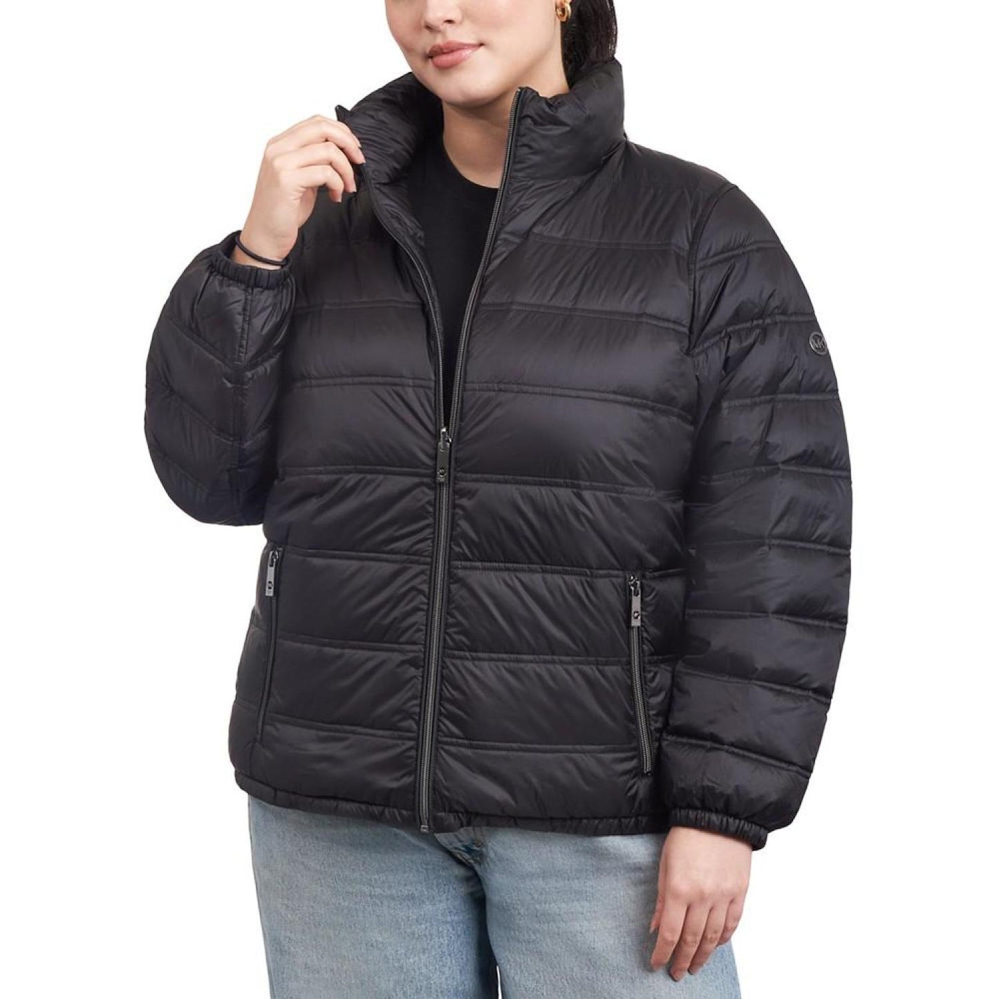 Women's Plus Size Reversible Shine Down Puffer Coat, Created for Macy's