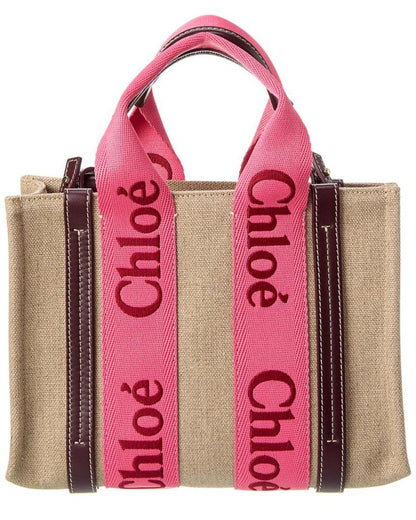 Chloé Woody Small Canvas & Leather Tote