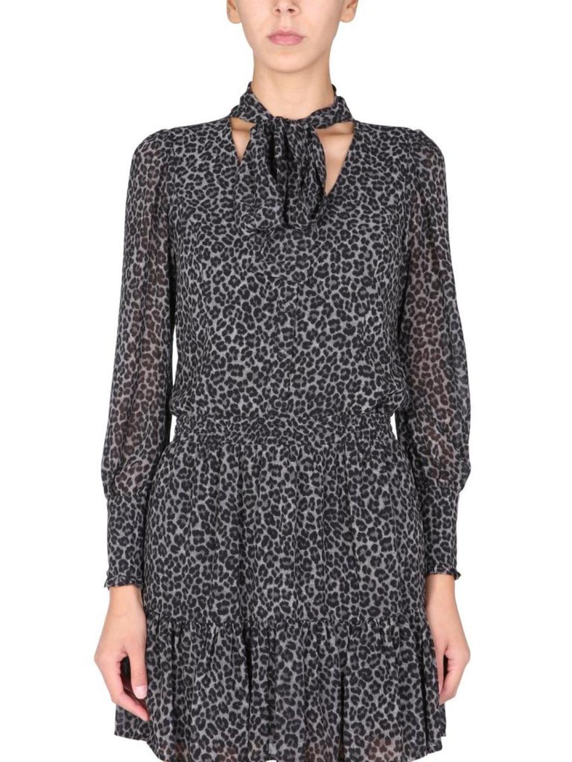 Michael Michael Kors Leopard Print Bow-Detailed Blouse