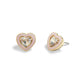 Faux Stone Crystal Heart Stud Earrings