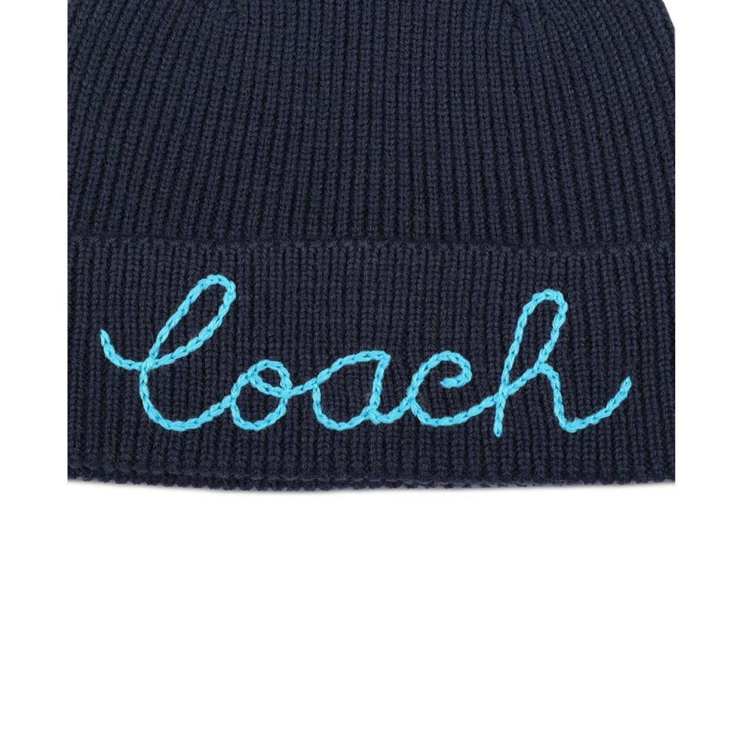 Women's Script Logo Pom Pom Beanie