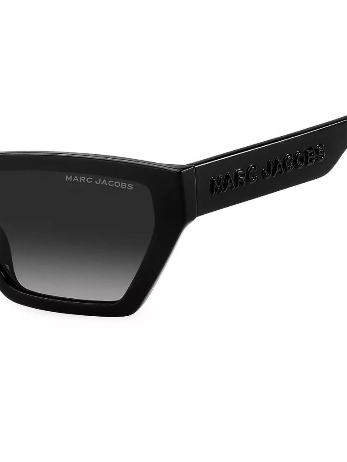 55MM Rectangle Logo Sunglasses