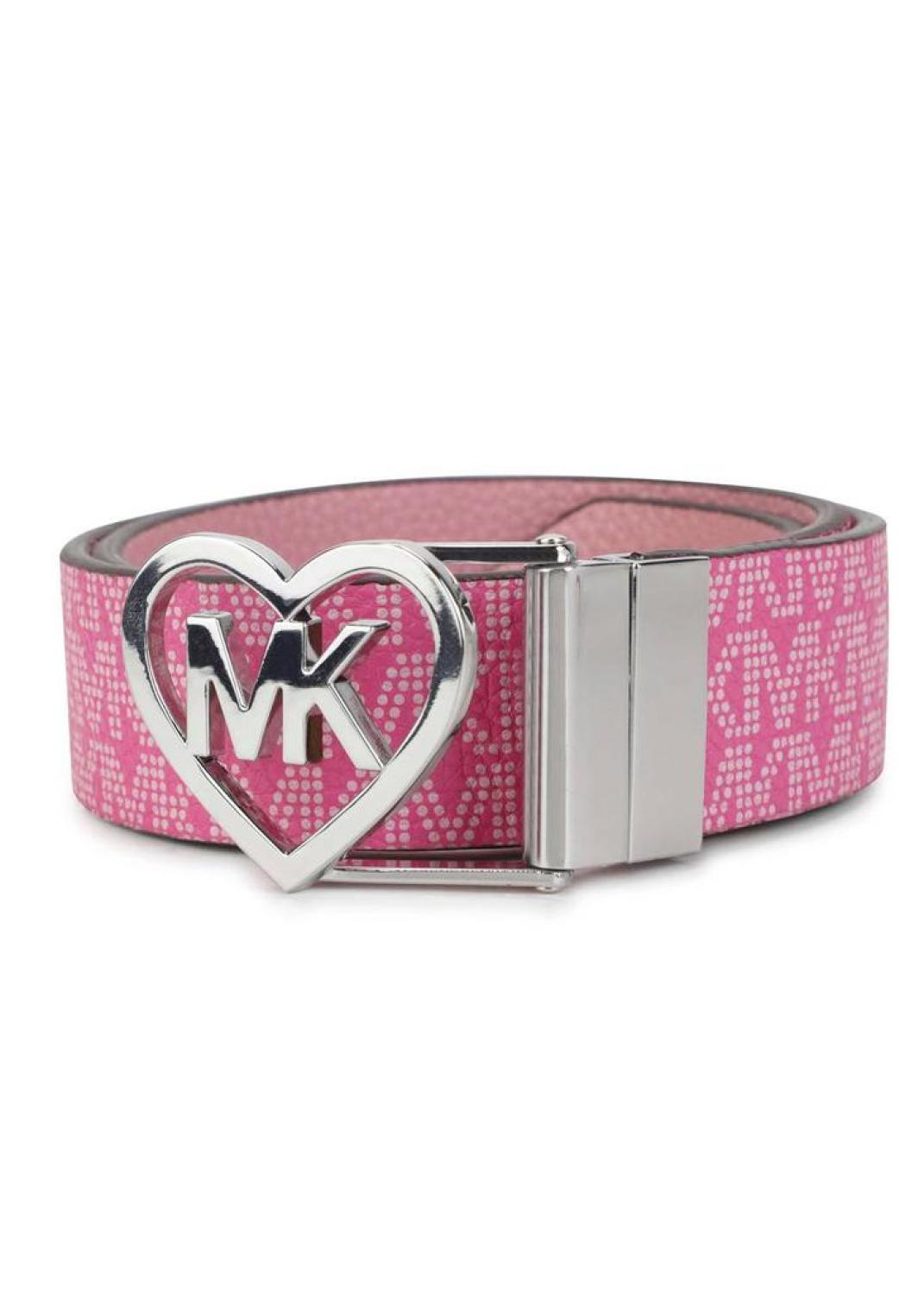 Michael Kors Kids Monogram Printed Reversible Logo-Plaque Belt