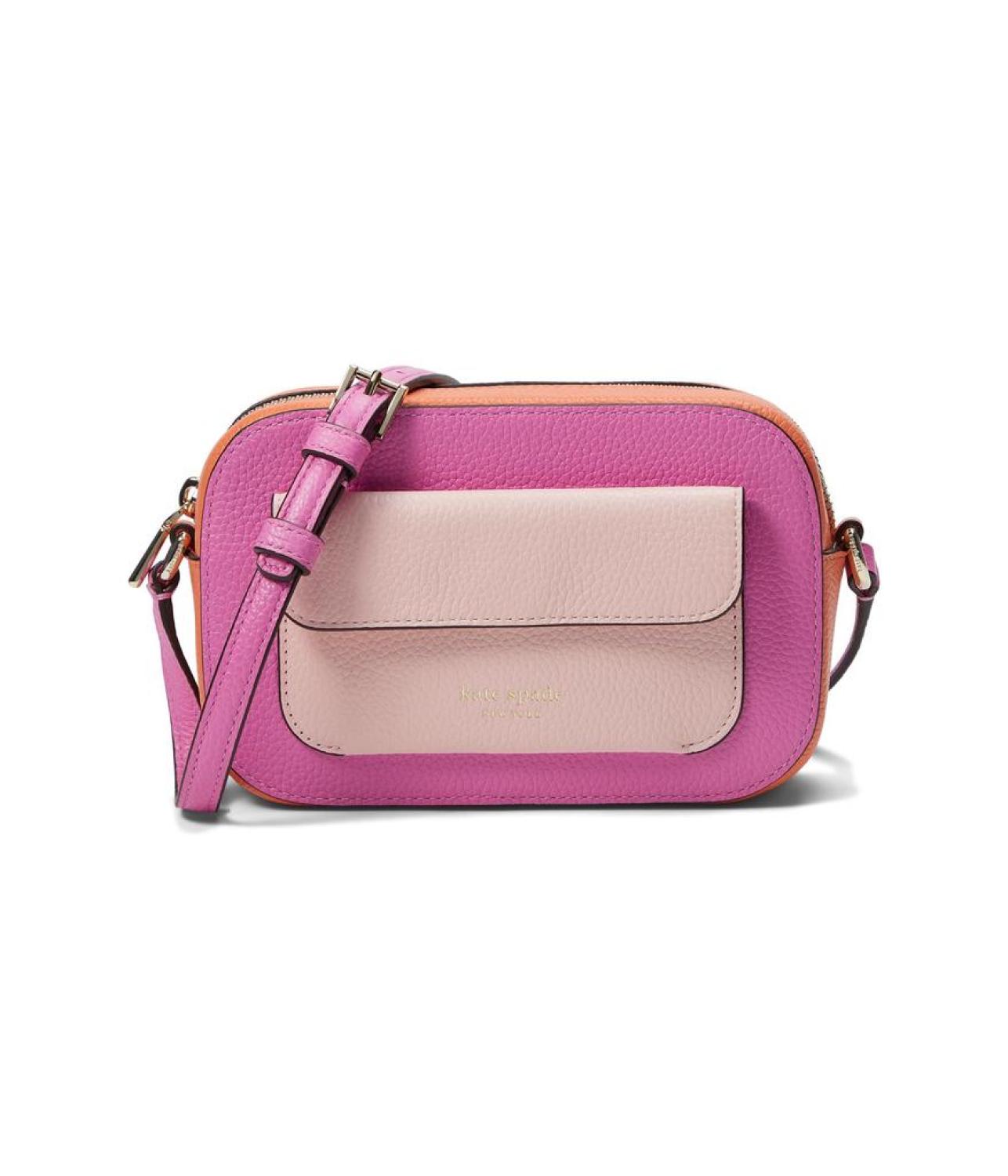 Ava Colorblocked Pebbled Leather Crossbody