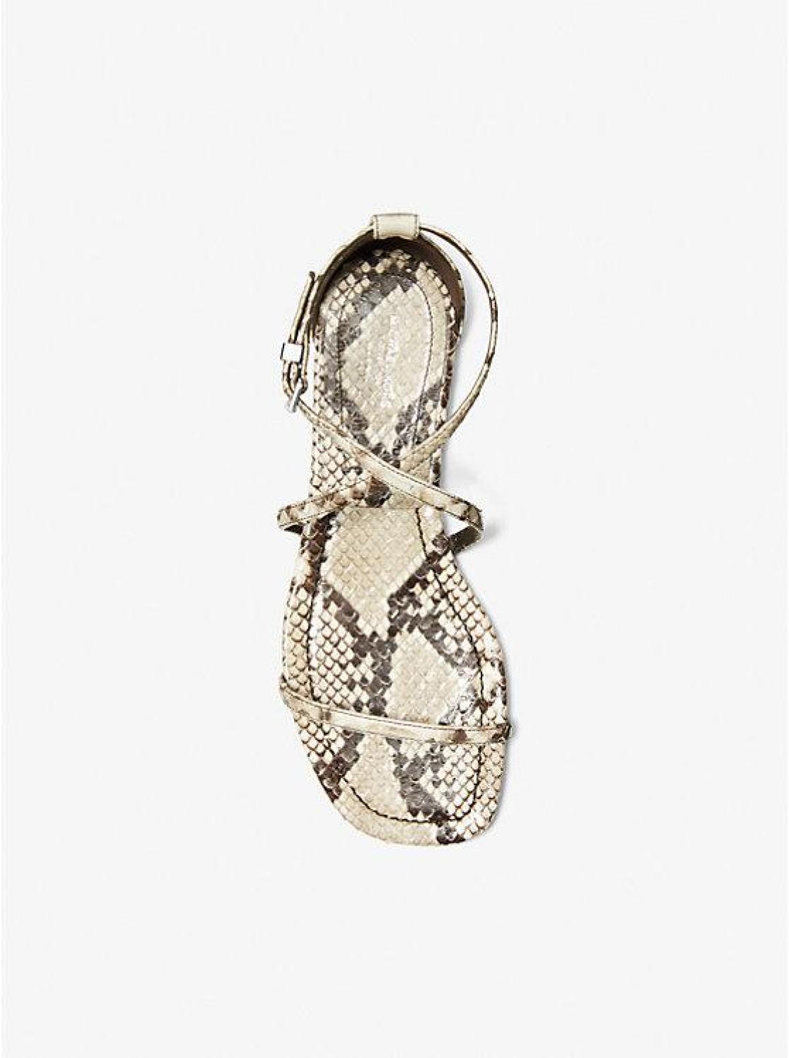 Polly Python Embossed Leather Sandal