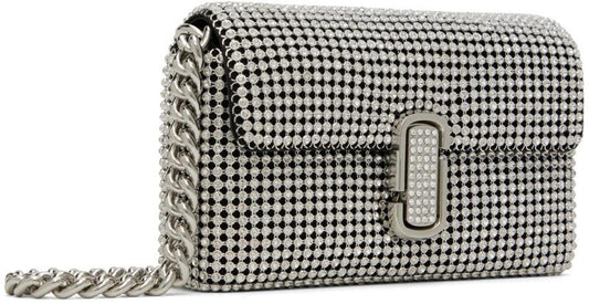 Silver 'The Rhinestone J Marc Mini' Shoulder Bag