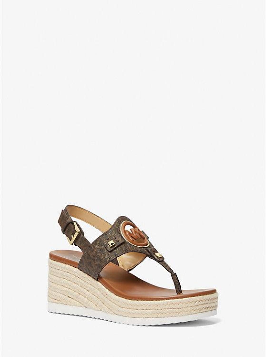 Aubrey Cutout Signature Logo Wedge Sandal