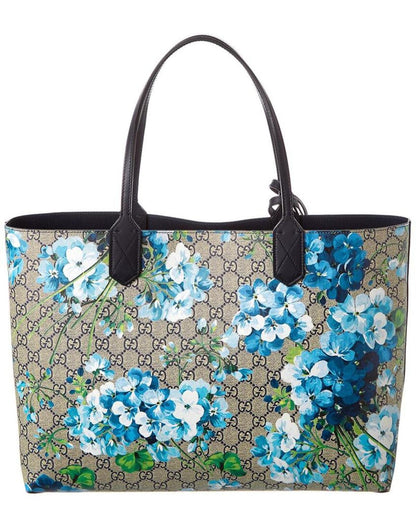 Gucci Reversible GG Blooms Supreme Canvas & Leather Tote