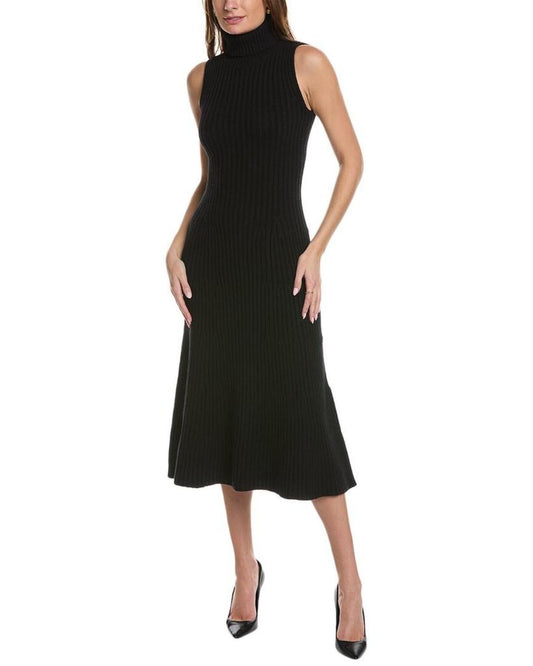 Michael Kors Collection Ribbed Sleeveless Cashmere Flare Dress