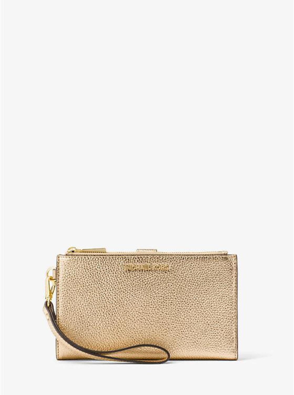 Adele Metallic Pebbled Leather Smartphone Wristlet