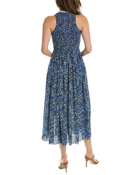 Michael Kors Floral Smock Dance Silk Dress