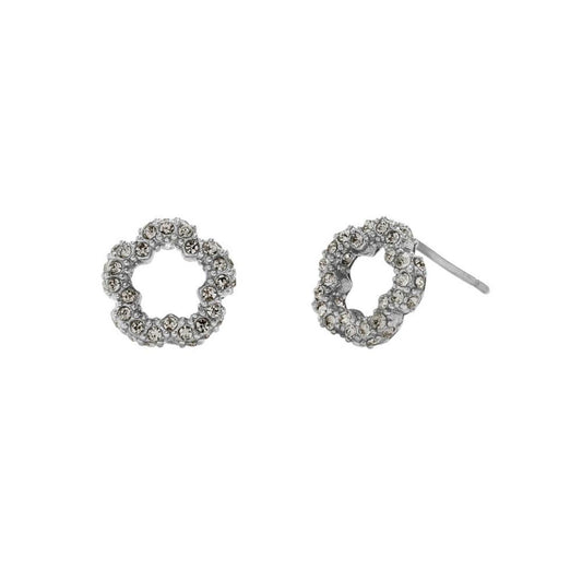 Faux Stone Signature Pave Tea Rose Stud Earrings