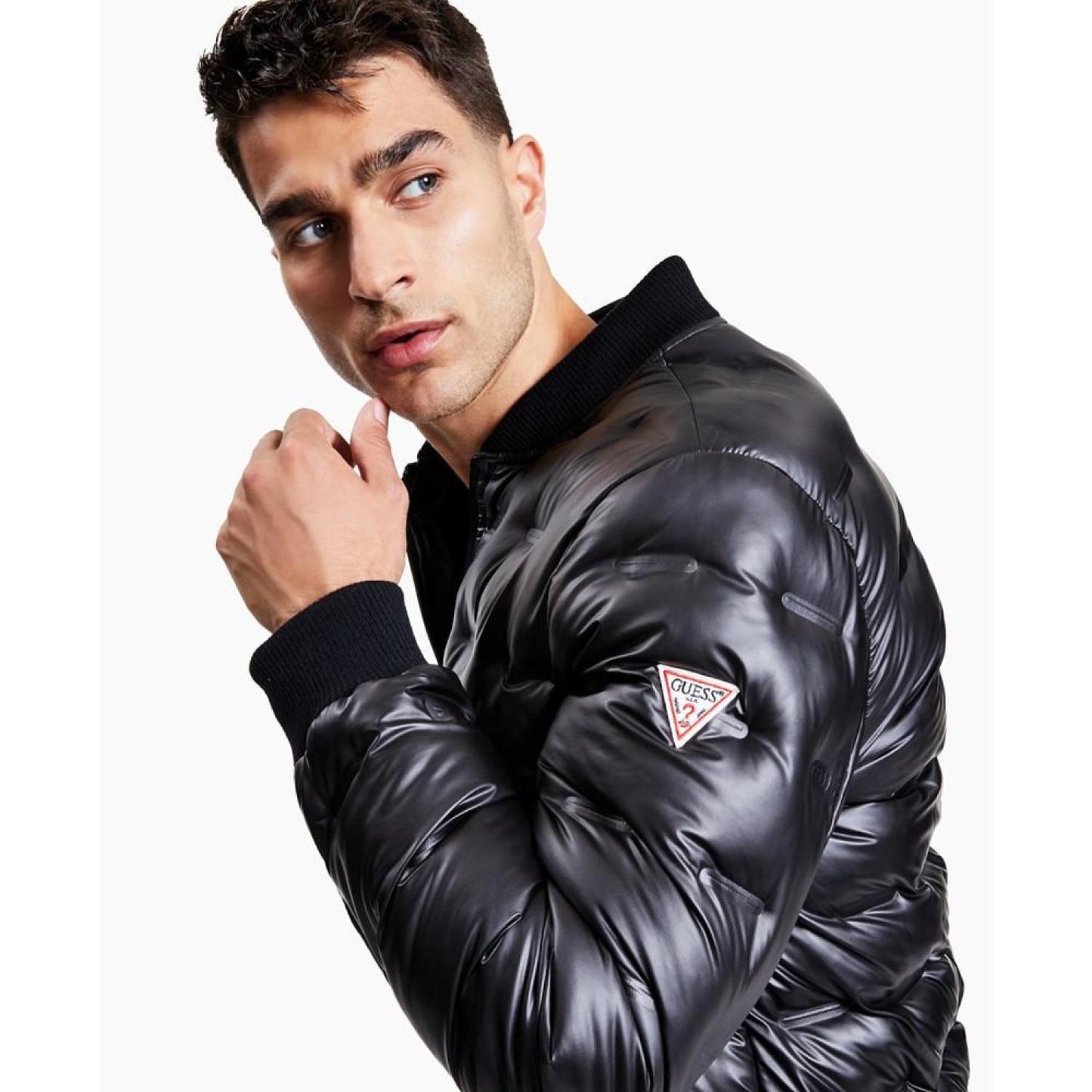 Men's Stamp Quilt Puffer Bomber Jacket