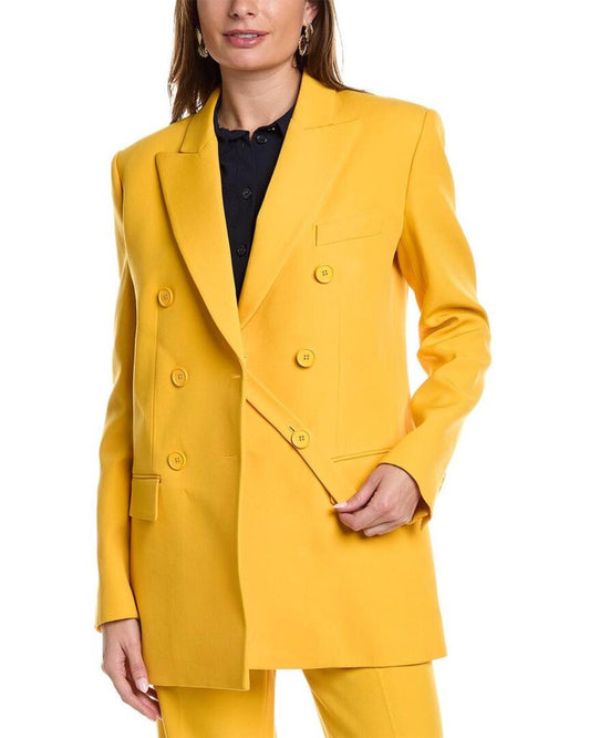 Michael Kors Collection Double Breasted Boyfriend Tab Wool Blazer