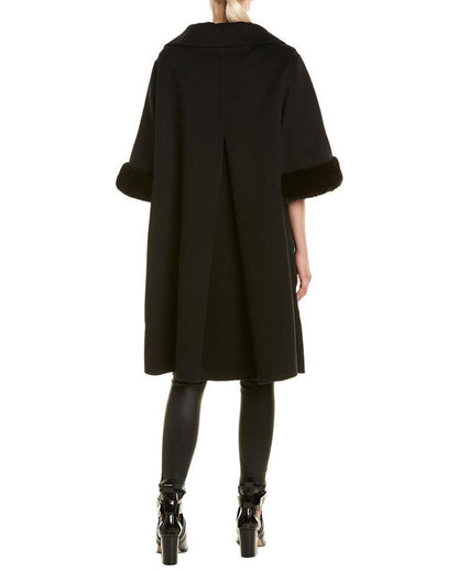 FENDI Cropped-Sleeve Wool Coat