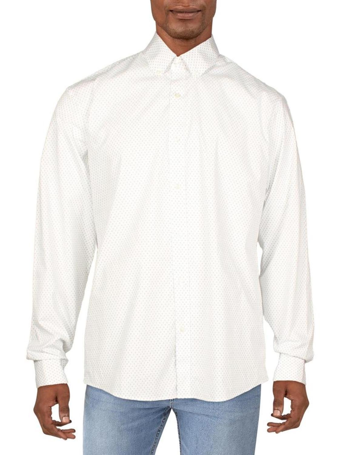 Mens Slim Fit Stretch Button-Down Shirt