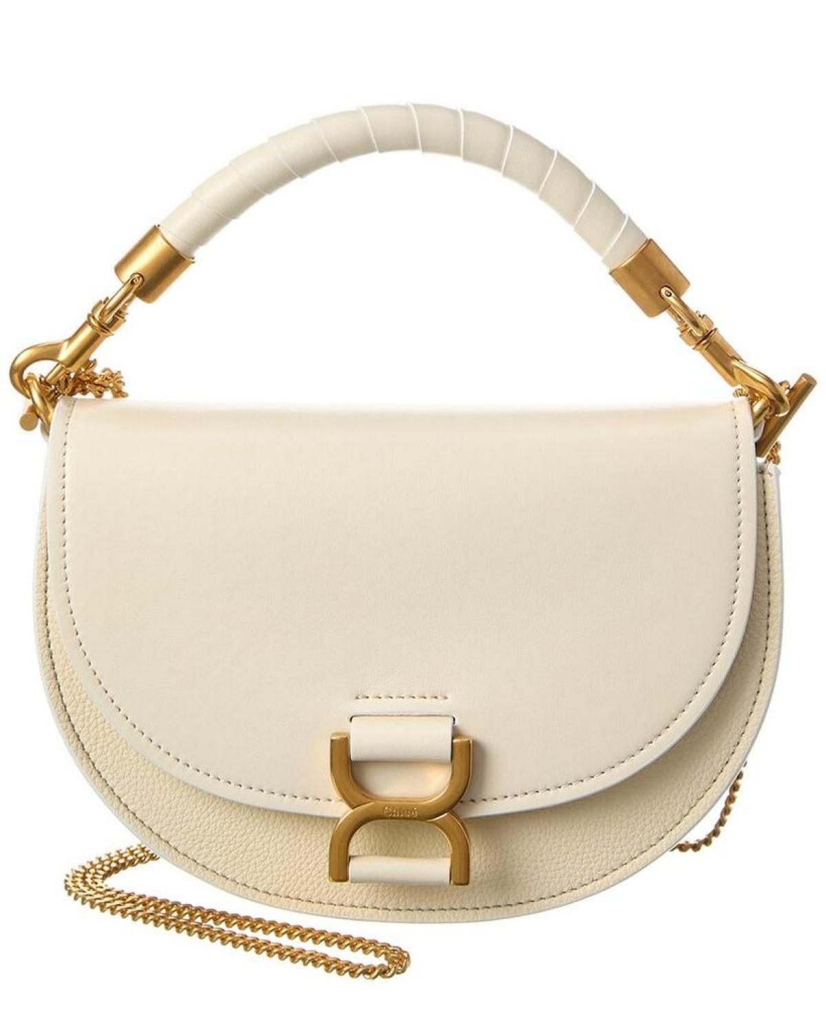 Chloé Marcie Chain Flap Leather & Suede Shoulder Bag