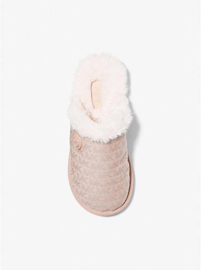 Janis Faux Fur-Lined Logo Jacquard Slipper