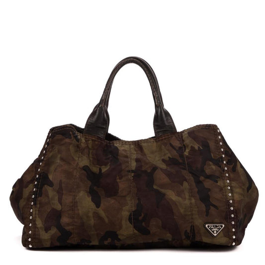 Large Side Studded Camouflage Horizontal Tote