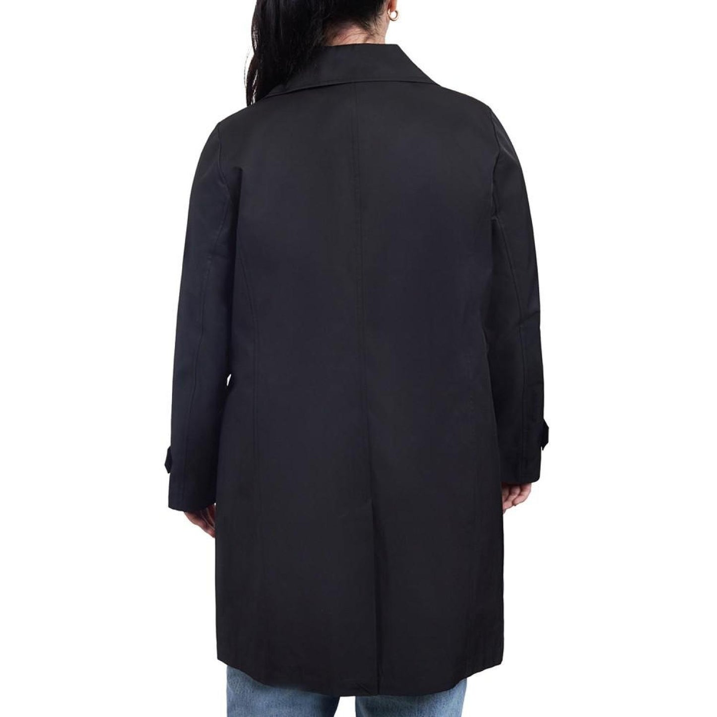 Women's Plus Size Single-Breasted Reefer Trench Coat, Created for Macy's