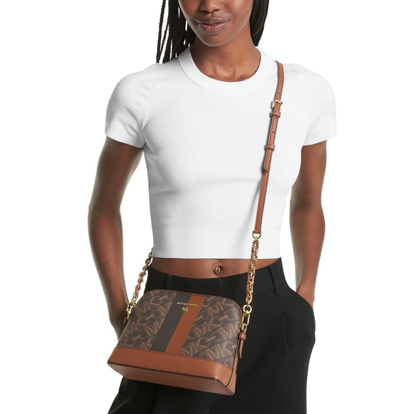 Jet Set Charm Large Logo Dome Crossbody