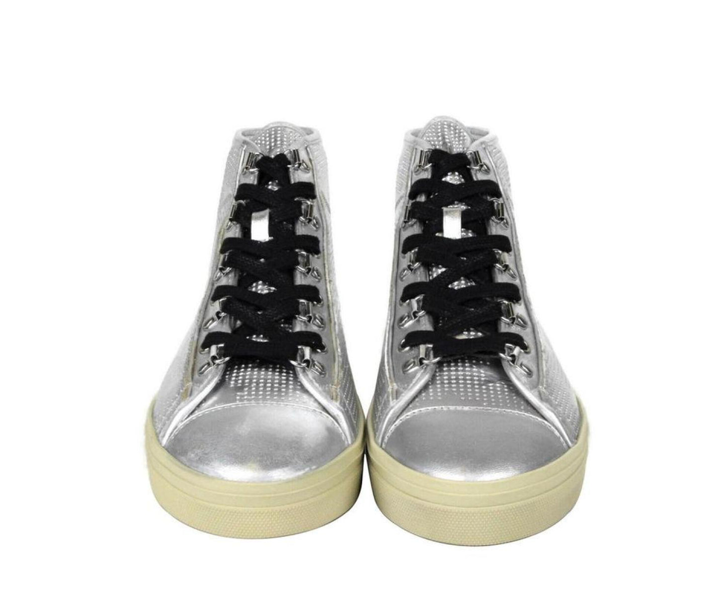 Saint Laurent Men's Metallic Leather Hi Top Sneaker