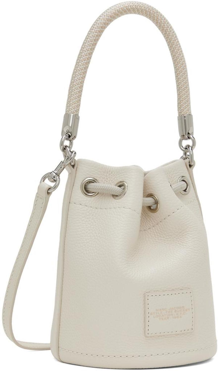 White 'The Leather Mini Bucket' Bag