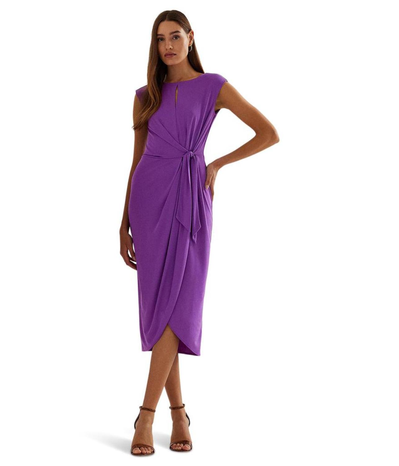 Stretch Jersey Tie-Front Dress