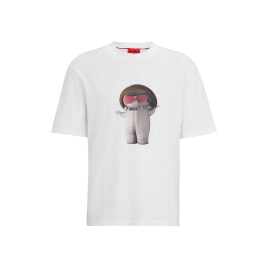 Cotton-jersey relaxed-fit T-shirt with mushroom prints