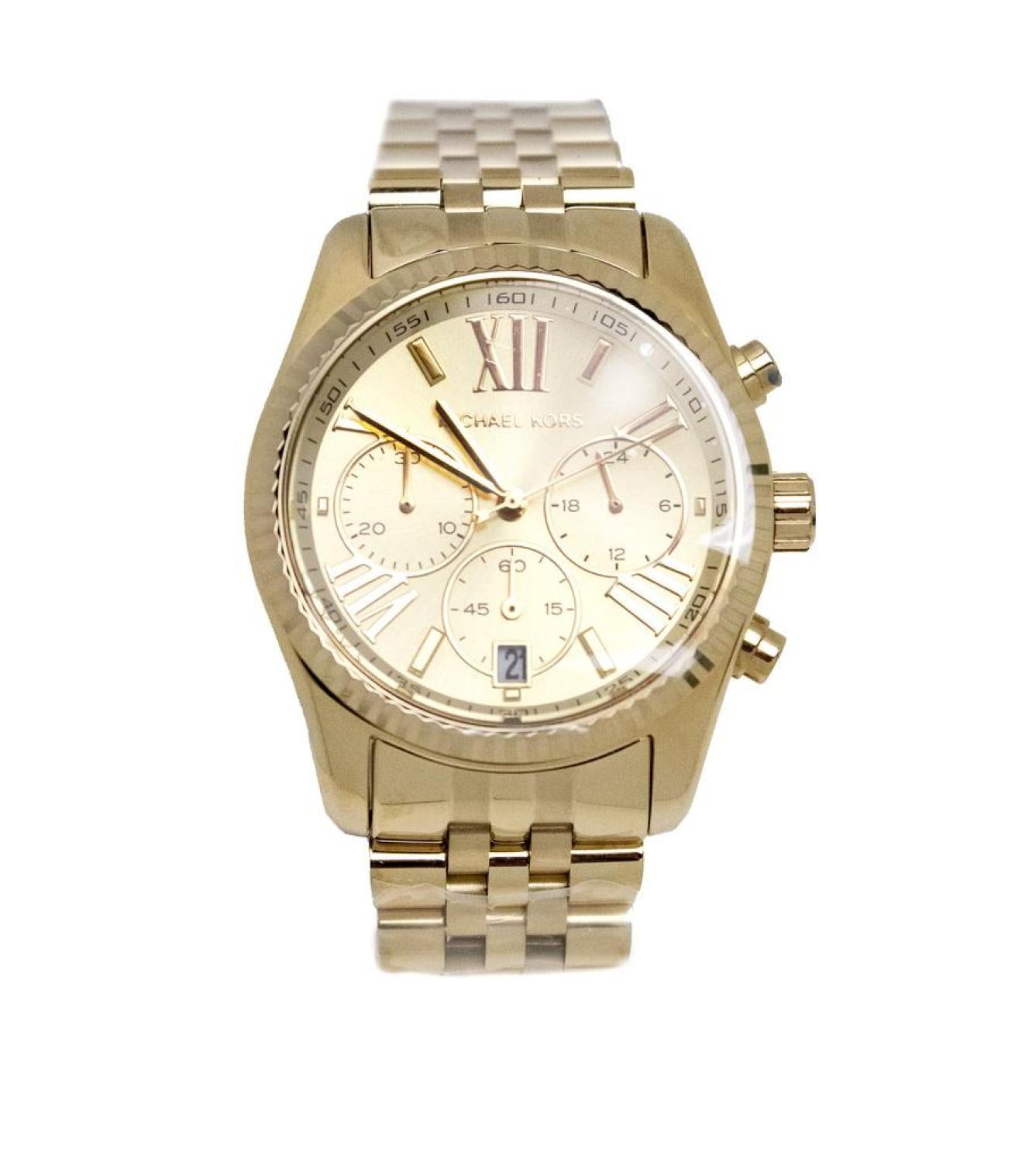 Michael Kors Lexington Chronograph  Toned Stainless Steel Watch