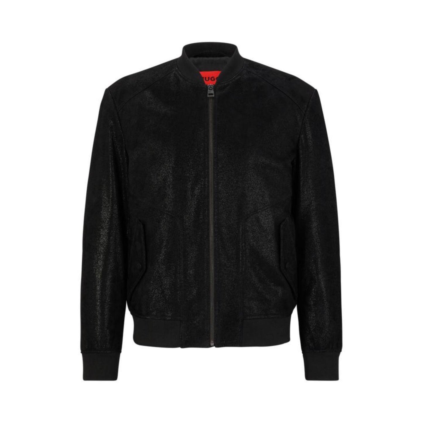 Slim-fit bomber jacket in glitter suede