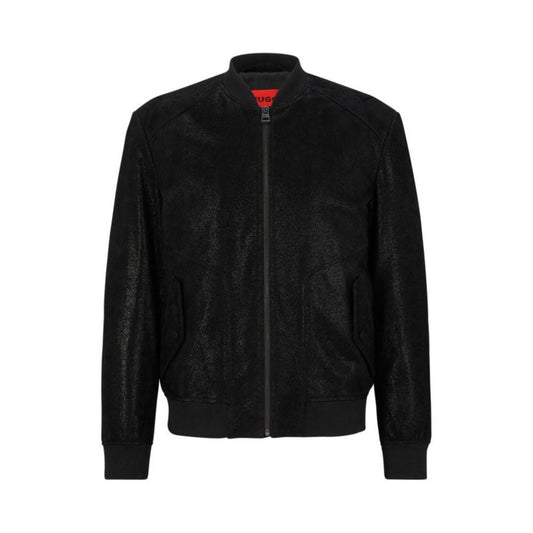 Slim-fit bomber jacket in glitter suede