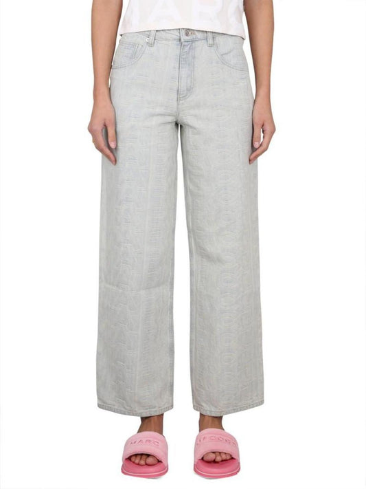 Marc Jacobs Monogram Patterned Straight Leg Jeans