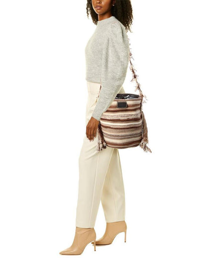 Chloe Jorge Medium Cashmere & Leather Bucket Bag