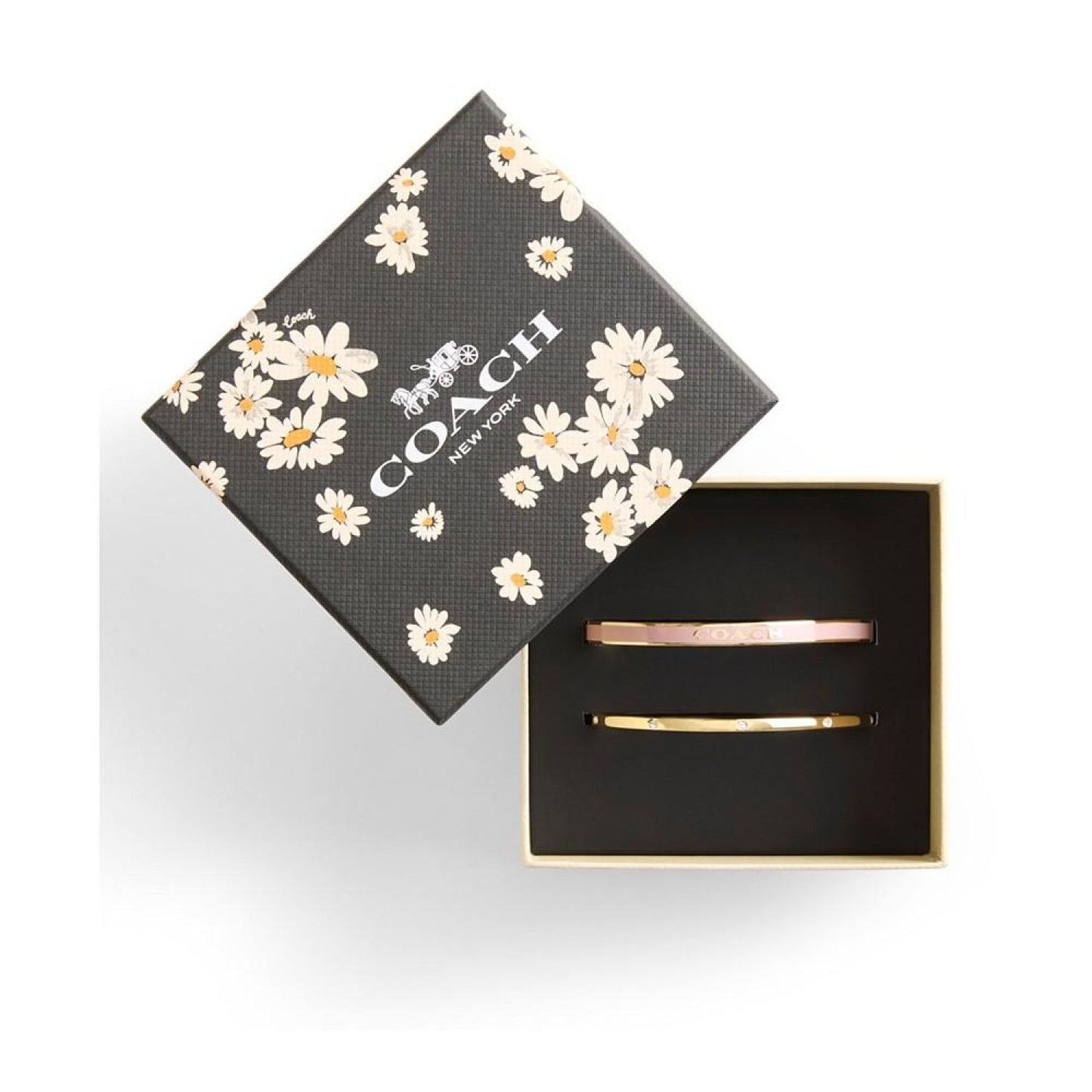 Faux Stone Enamel Signature Bangle Bracelet Set