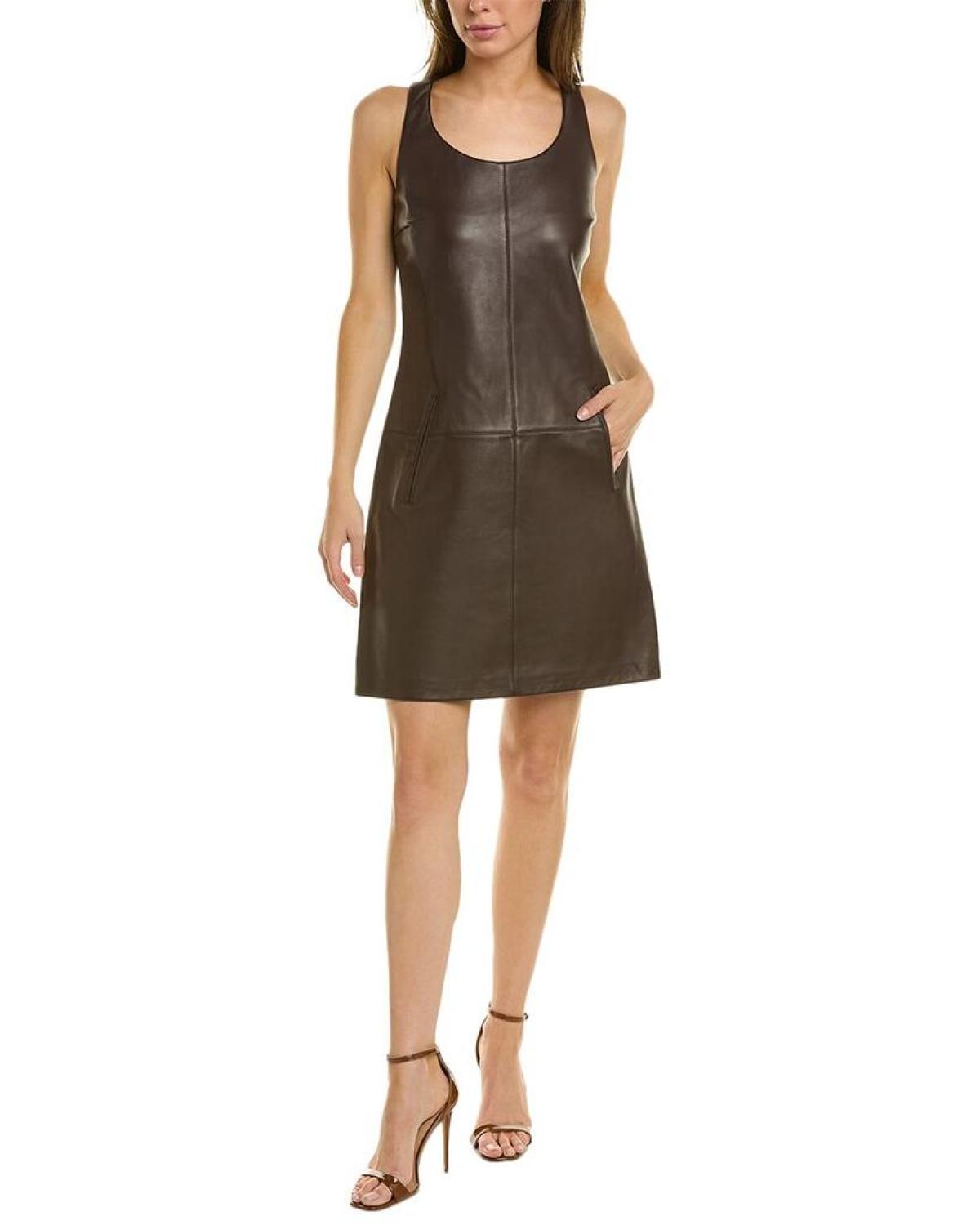 Michael Kors Collection Leather Sheath Dress