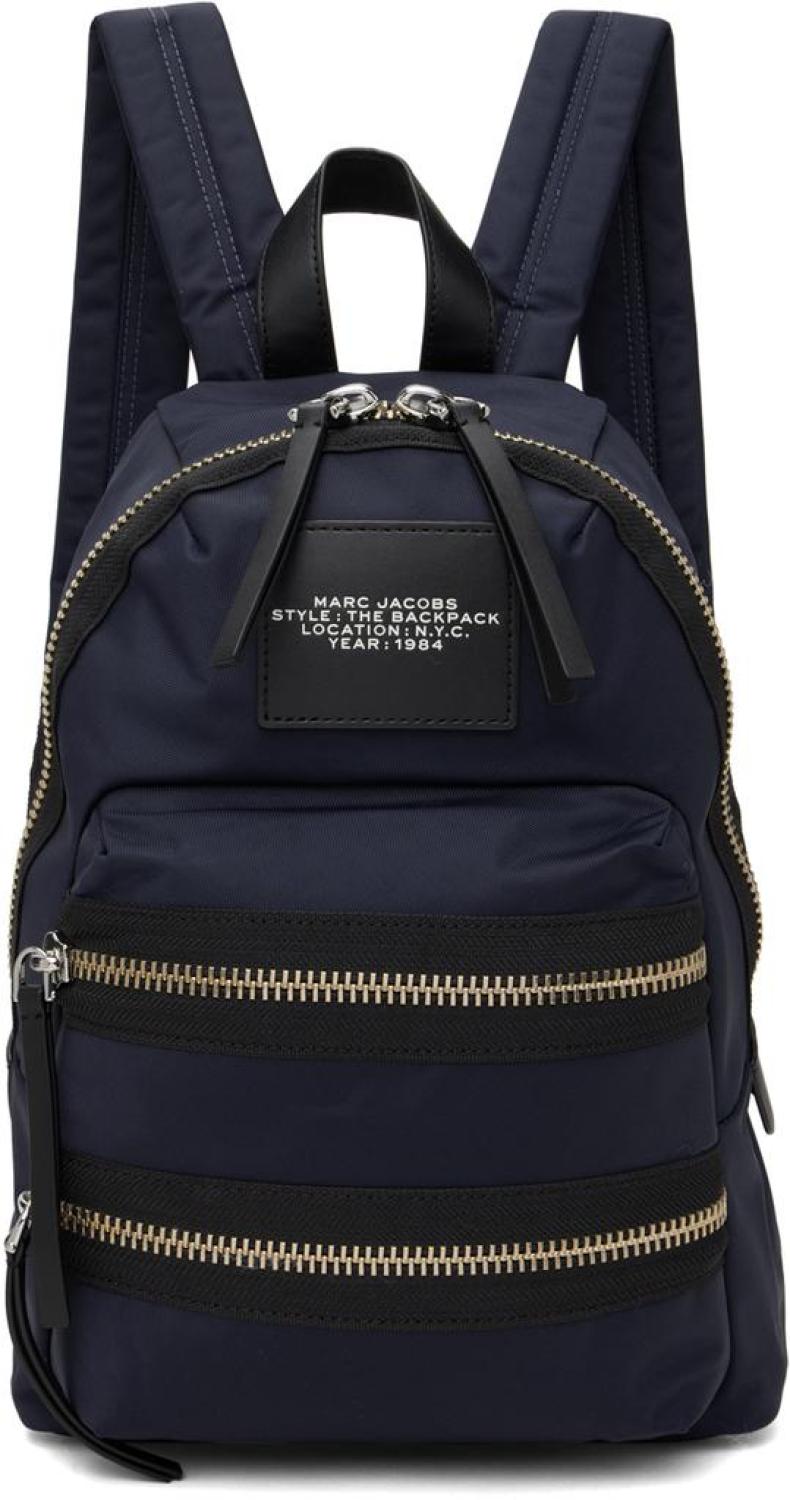 Navy 'The Biker Nylon' Medium Backpack