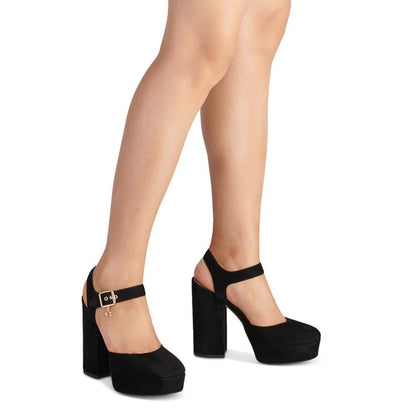 Women's Isabella Ankle-Strap Platform Block-Heel Pumps