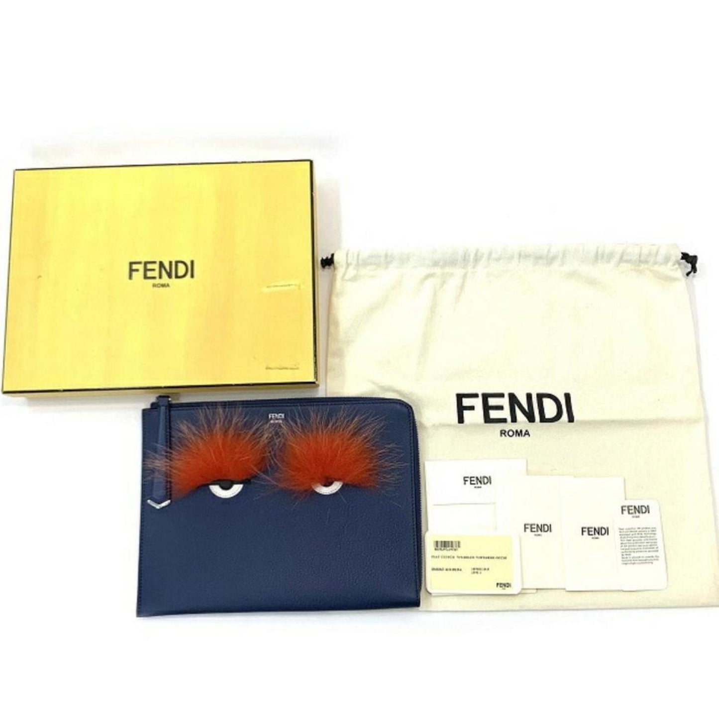 Fendi Monster Leather Clutch Bag (Pre-Owned)