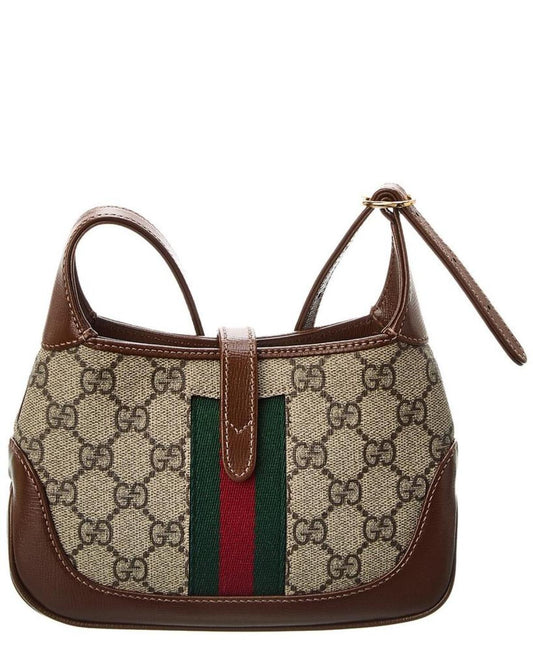 Gucci Jackie 1961 Mini GG Supreme Canvas & Leather Shoulder Bag