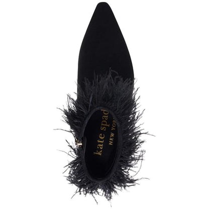 Women's Marabou Pointed-Toe Embellished Dress Booties