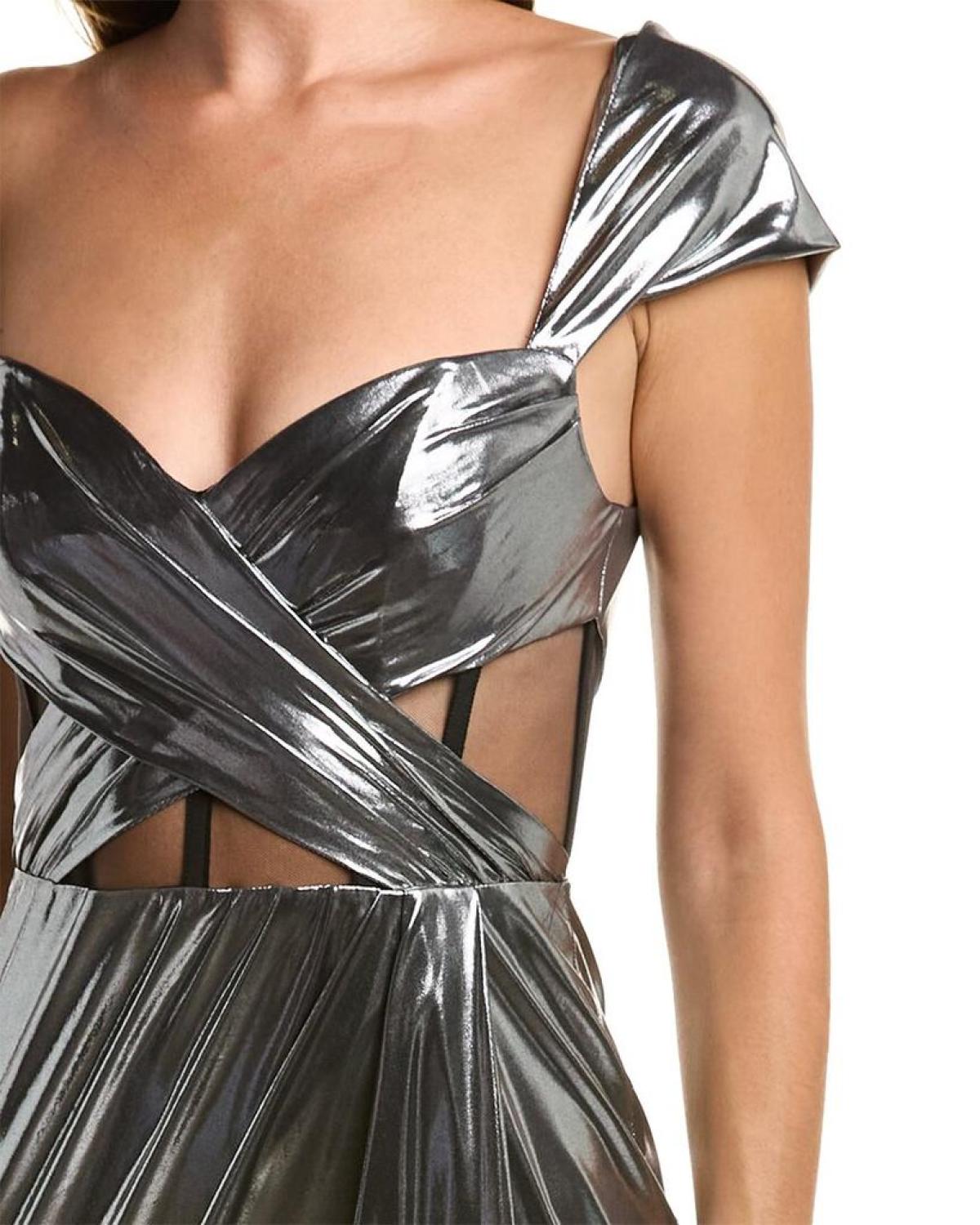 Marchesa notte clearance metallic dress